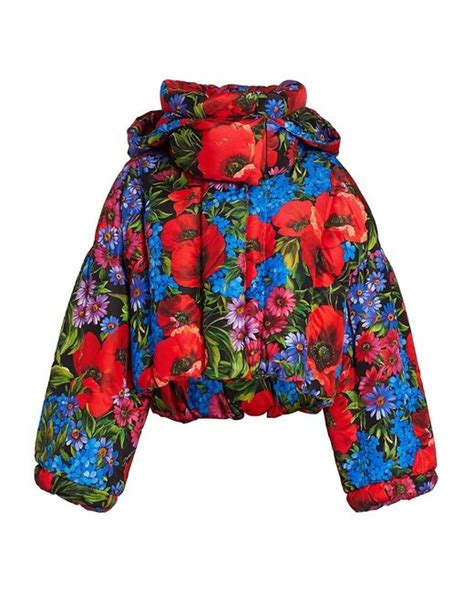 dolce gabbana flower jacket|dolce and gabbana puffer jacket.